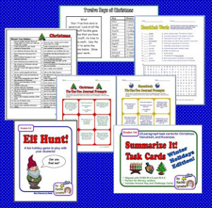 This blog post gives more information about six of Rachel's favorite freebies for Christmas and Hanukkah. Your kiddos can still have fun in the last days of school before holiday break while learning at the same time!