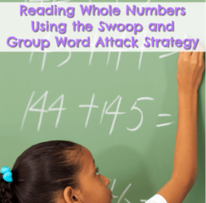 Reading whole numbers is an important math literacy skill and is one that's closely related to place value. Students often misread whole numbers, so teach them the swoop and group word attack strategy, which is often used in reading literacy instruction. It works for math, too!