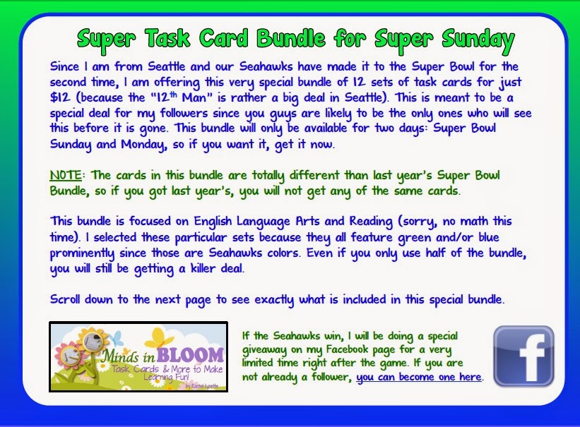 Super Sunday Task Card Bundle