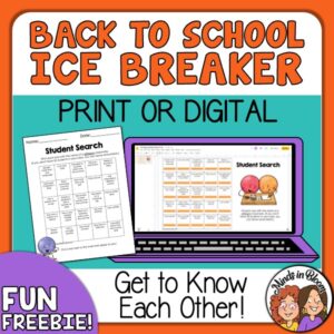 Back to School Icebreaker - Bingo Game (4-6th Grade) - FREEBIE | Print ...