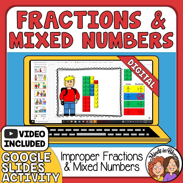 Fractions & Mixed Numbers (with Improper Fractions) Digital Lego