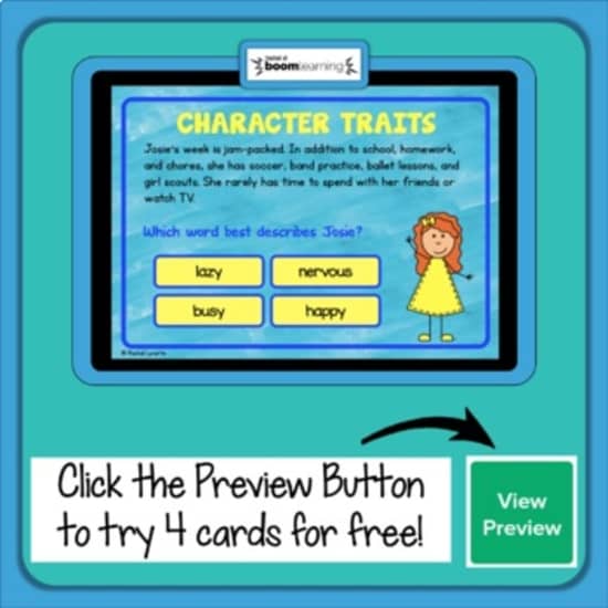 Character Traits - BOOM Cards | Digital Distance Learning Task Cards ...
